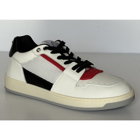 Versace Low Top Leather Sneakers White/Black/Red Men 10 US (43) IT 1022558 NIB