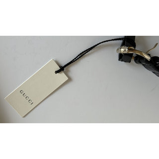 Gucci Metal Bamboo Detail Buckle Women's Black Leather Belt 90/36 IT 828330NWT