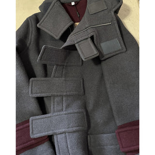 New $3550 Burberry Men’s Oversized Wool Hooded Coat DARK CHARCOAL 38 US/48 Eu