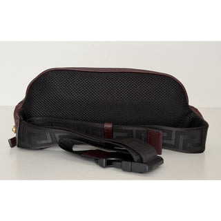 Versace Medusa Head Grainy Calf Leather Belt Bag Burgundy 1002884 IT NWT $1100