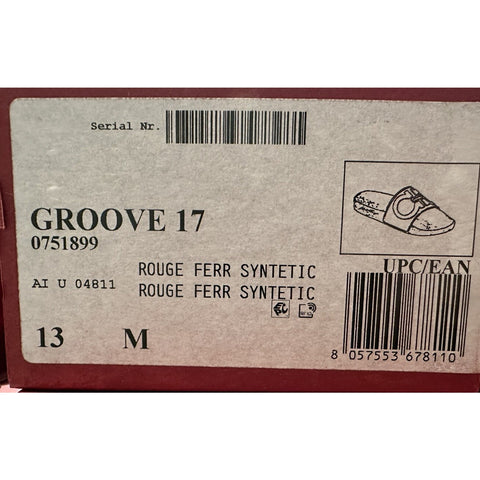 NIB Salvatore Ferragamo Groove Men's Rubber Slide Sandals Red 13 US 0751899 IT