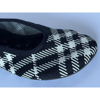 Burberry Baby Check Knit Ballet Flats Black Calico 10 US 40 IT 8096867 NWT $655