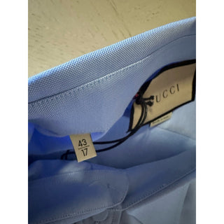 New $850 Gucci Men’s Dress Shirt Sky Blue 43/17