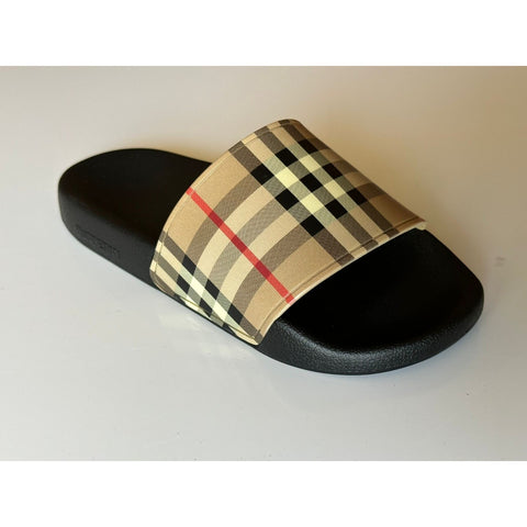 NIB Burberry Vintage Check Archive Beige Slide Sandals 10 US (43 Euro) 8023965
