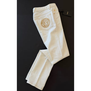 Versace Women's Medusa Denim WhiteJeans Size 25 US A89556S NWT $850