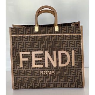 Fendi Roma Jackuard FF Logo Canvas Sunshine Large Tote Bag 8BH372 IT NWT $3450