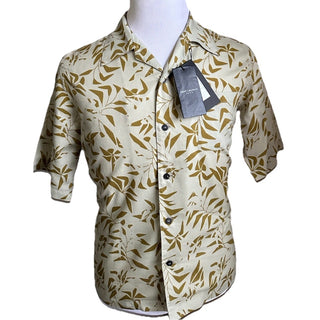NWT $890 Saint Laurent Men Hawaii Shirt light beige/cream Size XL