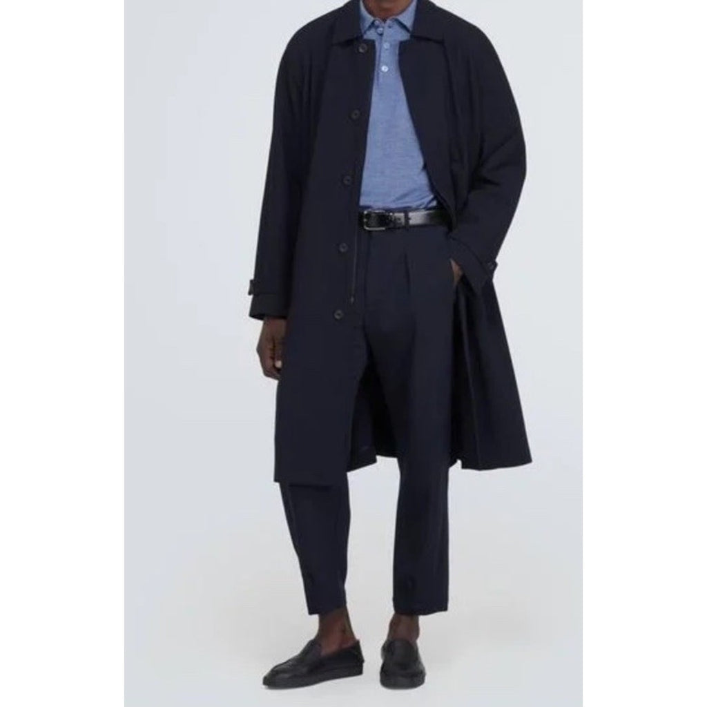New $3995 Giorgio Armani Men Trench Coat Coat Navy 40 US/50 E Italy