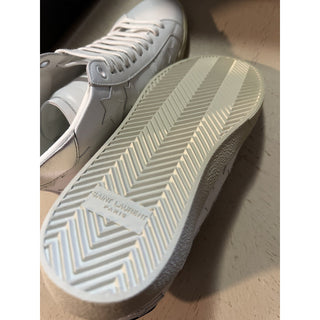 NIB Saint Laurent Mid-top Leather sneakers White 7 US/40 Eu 672906