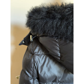 Escada Sport Women’s Black Down Puffer Jacket Fur Trim Hood 34 Eu (S) 5018537