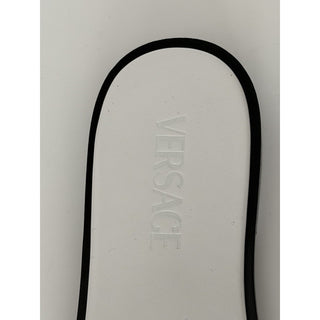 Versace Medusa Leather Mule Slides Porcelain White Women 10.5 US 1018364 NIB