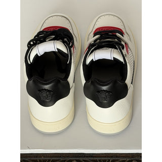 Versace Low Top Leather Sneakers White/Black/Red Men 8 US (41 Eu) IT 1022558 NIB