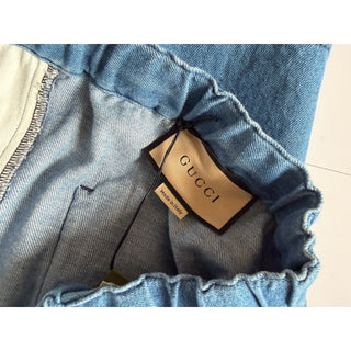 Gucci Denim Bermuda Shorts Bright Blue G Patch Men’s 34 US (50 Eu) 753107 IT NWT