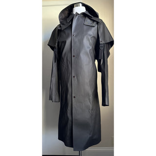New $3100 Bottega Veneta Men Stretch Cotton Trench Coat Color DK Chocolate S
