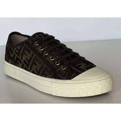 Fendi Domino FF Jacquard Sneakers Brown Men 13 US (12 Fendi) IT 7E1553 NIB $770