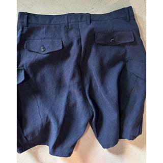 NWT $1195 Giorgio Armani Men Linen Short Pants Navy 58 Eu/42 US