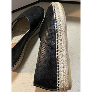 New Gucci Men Leather Espadrille Shoes Black 8 US/7 UK