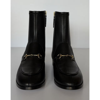 Gucci Women's Leather Horsebit Black Ankle Boots 9 US (39 Euro) IT 831013 NIB