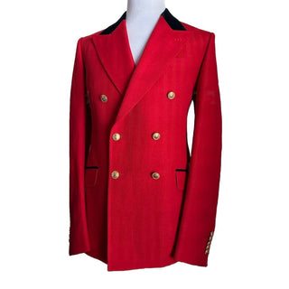 Gucci Men Linen/Wool Double Breasted Sport Coat Blazer Red 38 US/48 Eu NWT $3150