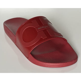 NIB Salvatore Ferragamo Groove Men's Rubber Slide Sandals Red 13 US 0751899 IT
