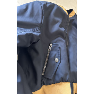 New $3980 Gucci Women Reversible Bomber Jacket Coat Black/Yellow/Multi 44/8