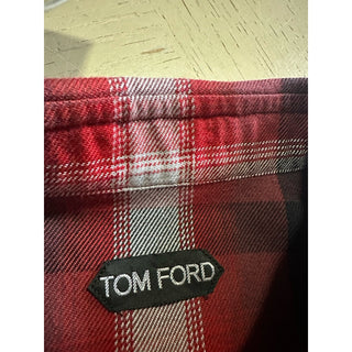 New $750 TOM FORD Men Shirt Red/Black Size 42/16.5 Italy