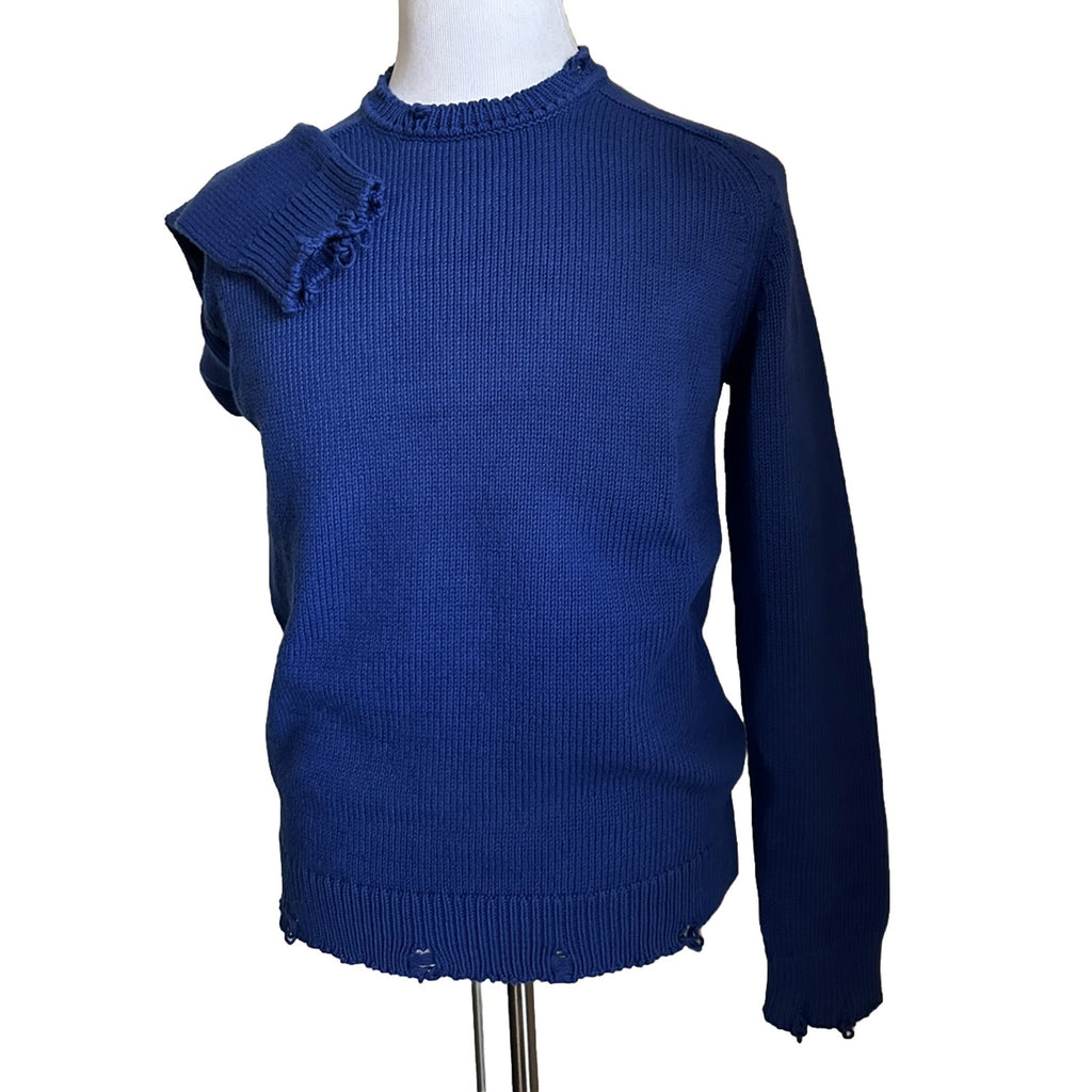 NWT $890 Saint Laurent Men’s Crewneck Sweater Blue Size XL Italy