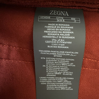 ZEGNA Denim Slim Fit Pants Jeans Red 34 US/50 Eu New