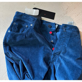 NWT $1495 Kiton Men’s Corduroy Cashmere Blend Pants Sky Blue 30 US/46 Eu Italy