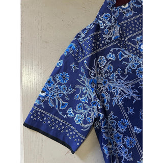 New $1300 Gucci Men’s Flower Bandana Print Shirt Blue Size 54/XXL