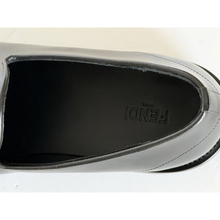 Fendi FF Penny Loafers Black Calf Leather Men 10 US (9 Fendi) 7D1645 NIB $1050