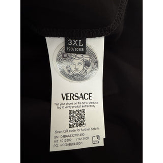 Versace Men’s Logo Compact Cotton Jersey T-Shirt Black 3XL 1013302 IT NWT $750