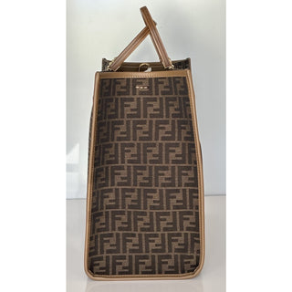Fendi Roma Jackuard FF Logo Canvas Sunshine Large Tote Bag 8BH372 IT NWT $3450