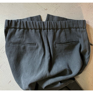 New $1395 Giorgio Armani Men Linen Pants dark olive gray 34 US/50 Eu
