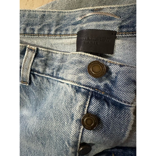 NWT $799 Saint Laurent Men High Rise Jeans Short Pants Blue 36 ( Measured 38 )