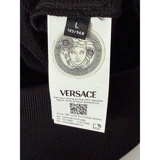 Versace Men’s Logo Non-brushed Sweatshirt Black Large 1013969 NWT $1075