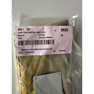 Burberry 3 Bar Socks Hunter/Mimosa M (9-11 US / 42-44 Euro) 8079925 NWT $140