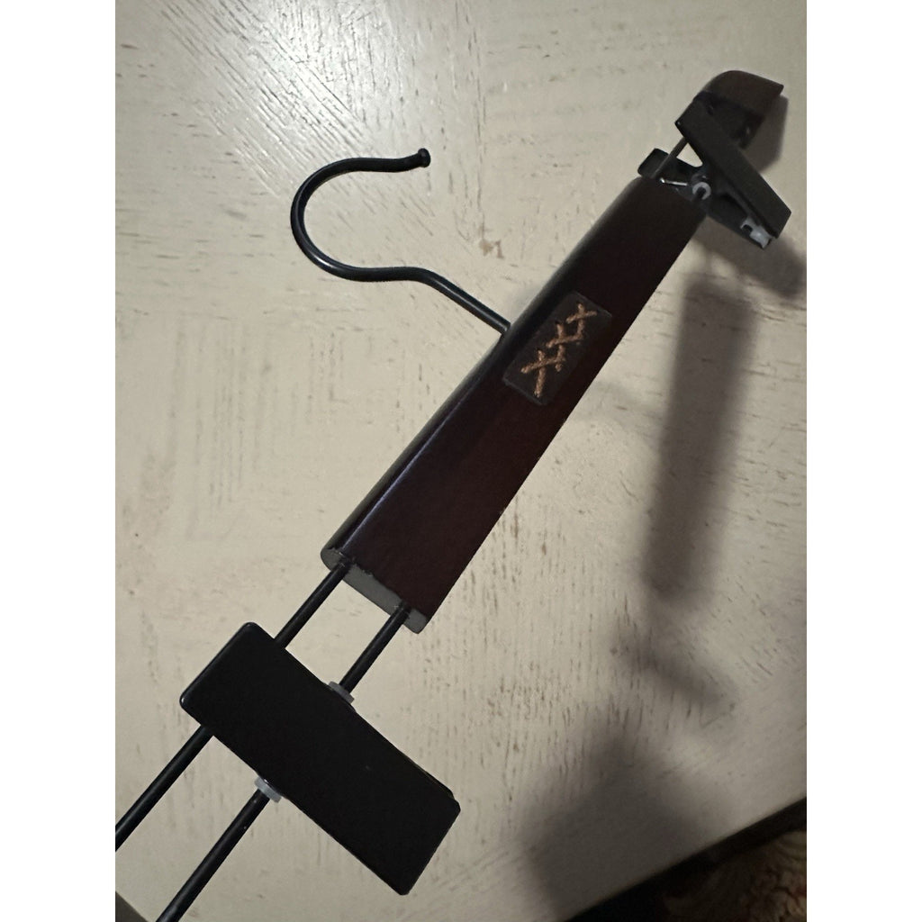 New Ermenegildo Zegna Couture Non-slip Wood Pants Hanger DK Brown