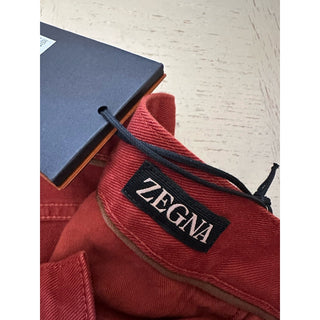 ZEGNA Denim Slim Fit Pants Jeans Red Size 35 New