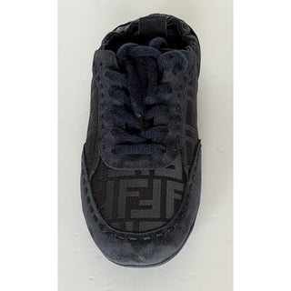 Fendi Fit FF Jacquard Suede Sneakers Blue Men 10 US (9 Fendi) IT 7E1842 NIB $950