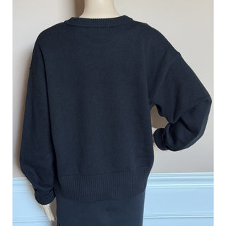 Versace Logo Wool Knit Sweater Black Women’s 4 US (IT 40) 1022085 NWT $1125