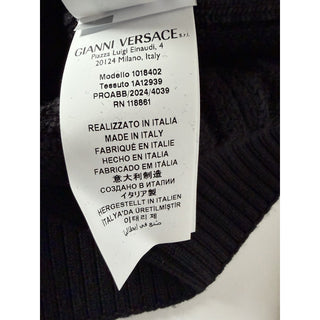 Versace Medusa Embroidered Knit Sweater Black 56 US (66 Eu) 1018402 IT NWT $1620