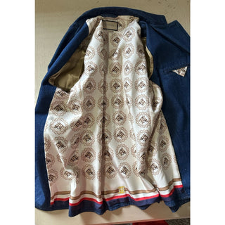 NWT $3600 Gucci Mens Washed Organic Denim Blazer Jacket DK Blue 46 US/56 Eu