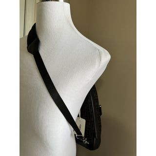 New $2100 Fendi Canvas/Leather FF Logo One-Shoulder Backpack Black/Brown 7VZ065