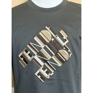 Fendi FF Logo Embroidered T-Shirt Black/Charcoal Base Men XXL FY0936 NWT $930