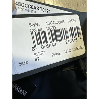 Giorgio Armani Men Dress Shirt Navy Size 42/16.5 New $1295 Italy