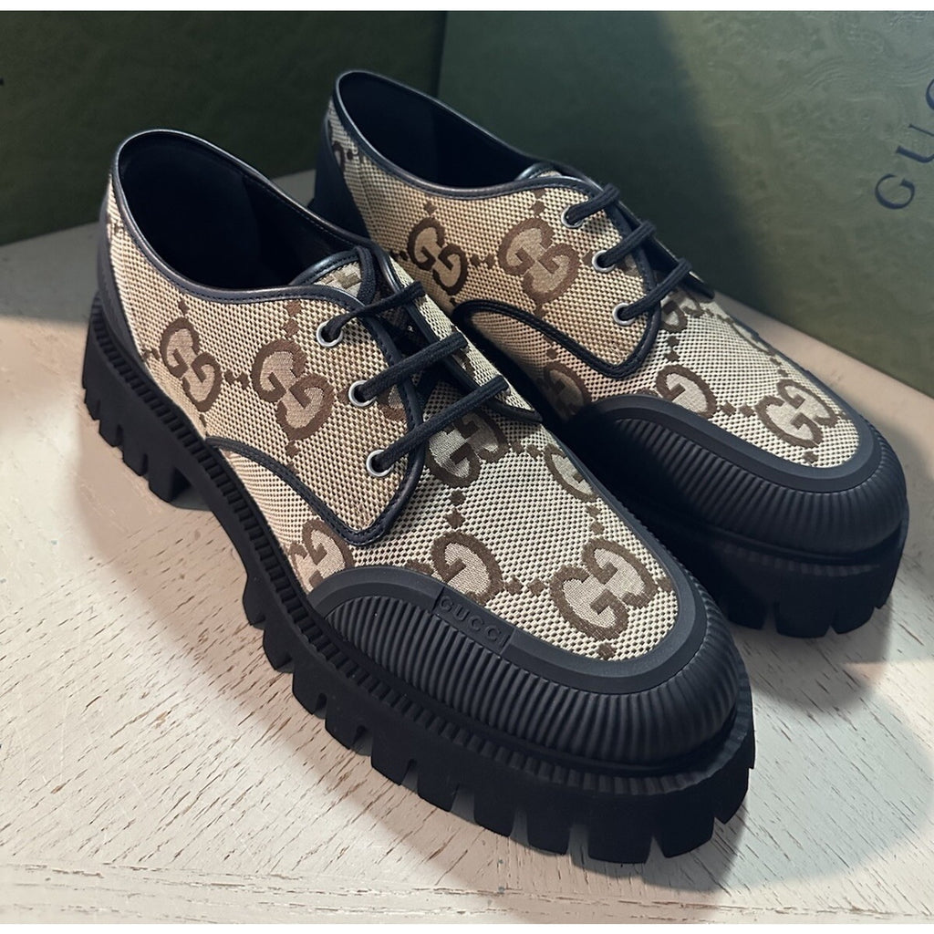 Gucci Mens GG Logo light weight Shoes Black/Camel 14 US/13 UK 699552 New