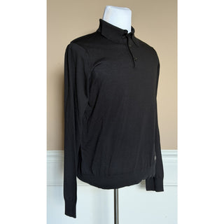 Versace Silk/Cotton Black Knit Polo Sweater 52 Euro 1017342 Italy NWT $1150
