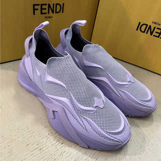 NIB $1050 Fendi Men Flow Knit Low Top Sneakers Lilac/Purple 13 US/12 UK 7E1504