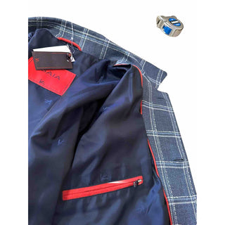New $2750 Isaia Portofino Plaid Wool Blend Shirt Jacket Blue 42 US/52 Eu Italy